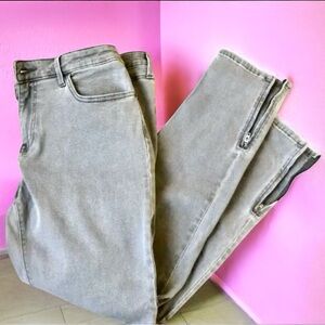 Uniqlo Gray Denim Jeans Ankle Zippers